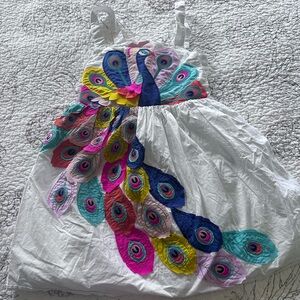 Mini Boden Peacock Dress 7/8